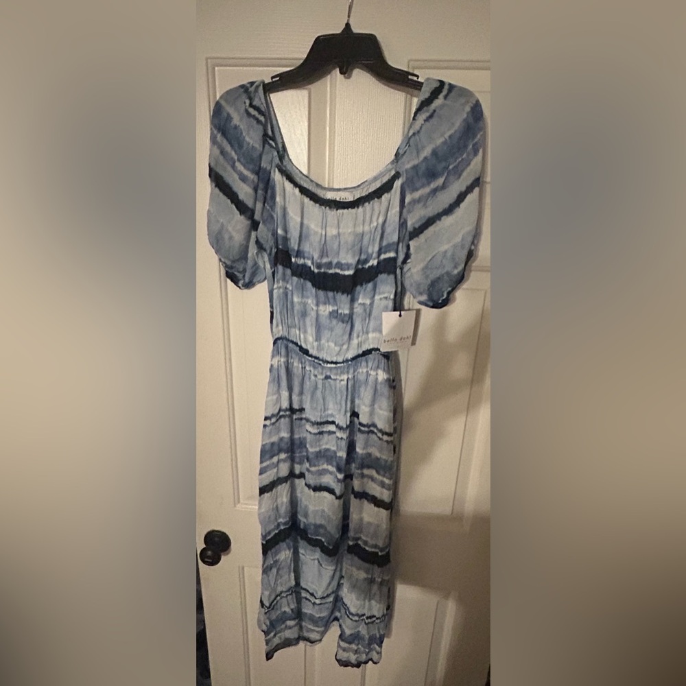 Bella Dahl Blue Striped Midi Dress